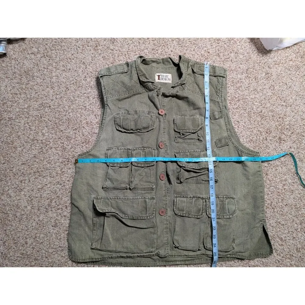 Vintage TRAIL DESIGNS Safari Hunting/Fishing Vest/Cargo Vest, Large - Picture 5 of 10